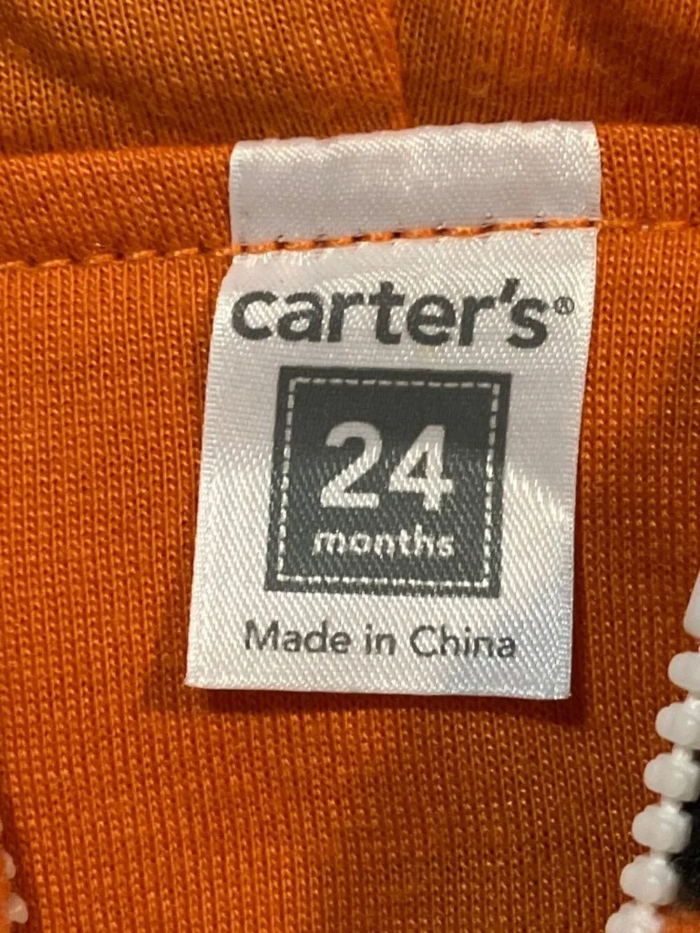 Carters Baby Tiger Costume 24 Months Orange Black Fleece Hooded Ears And Tail